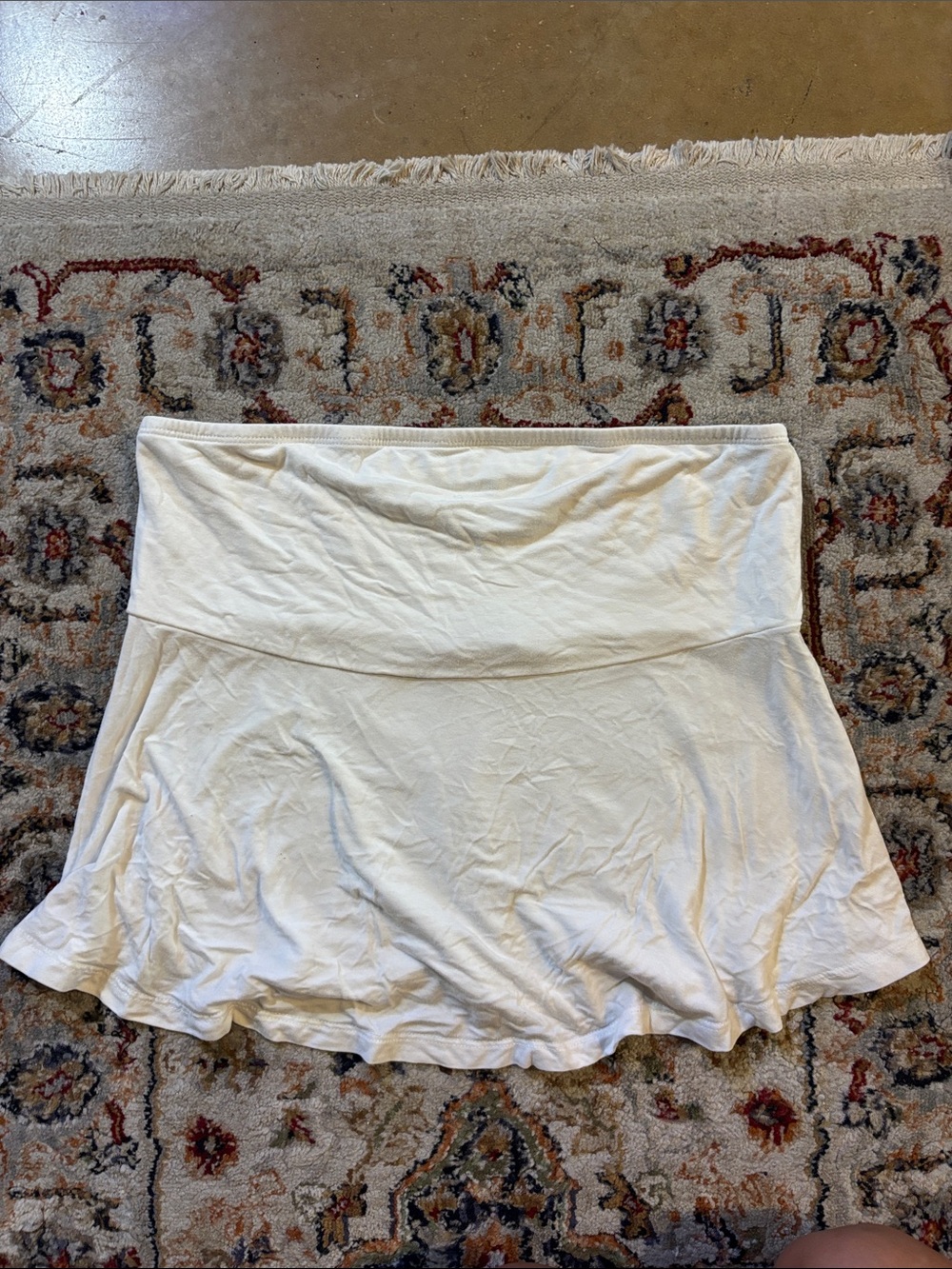 Brandy Melville Cream Fold-Over Waist Skirt
